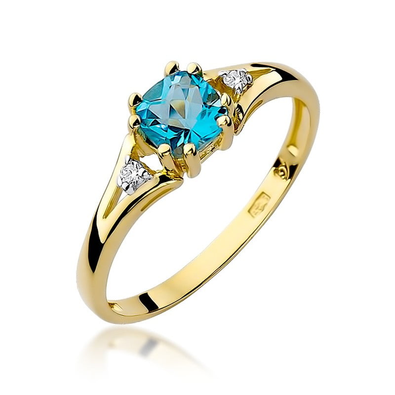 Talira Ring in Gold with Topaz and 2 Diamonds