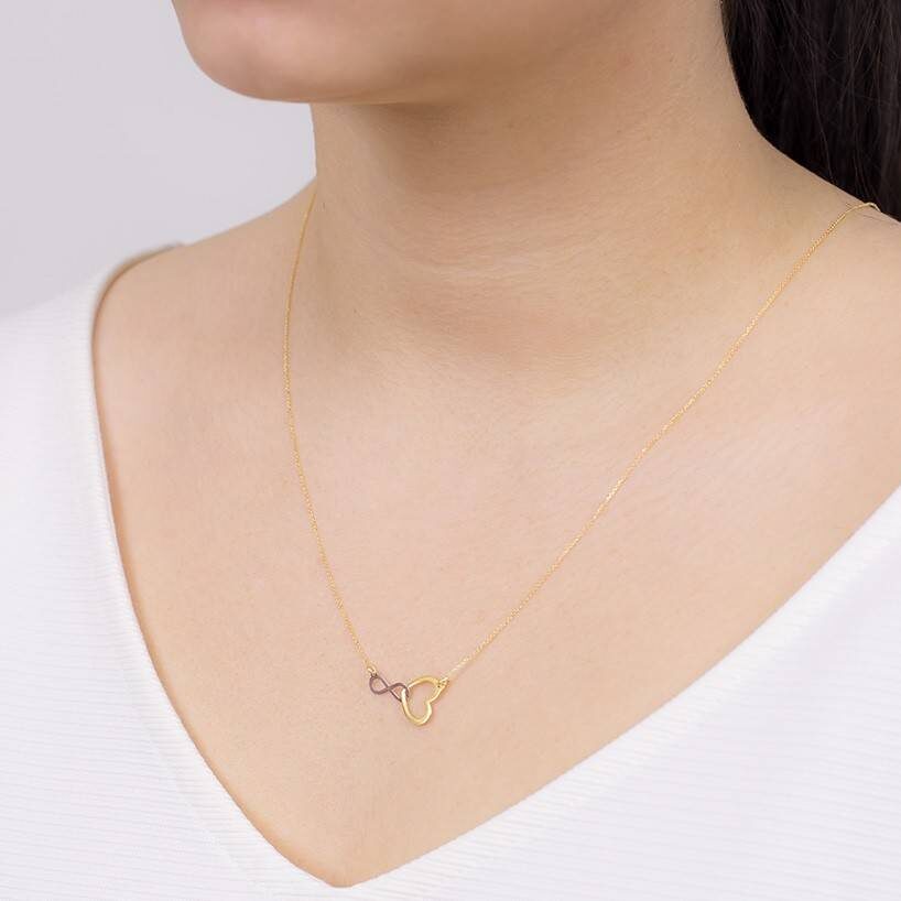 Gold Necklace with Infinite Heart