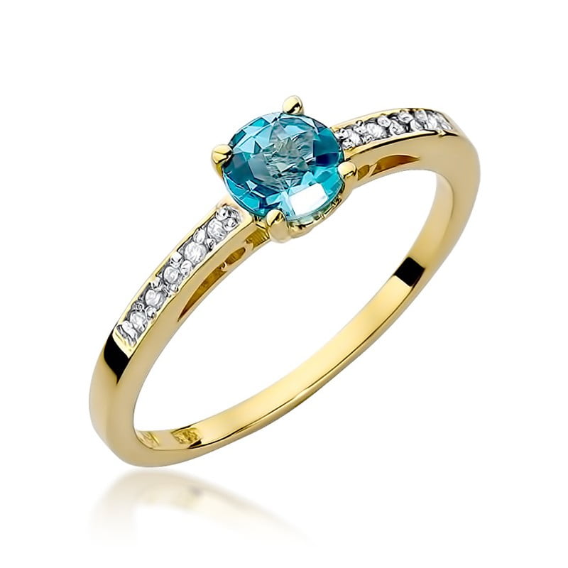 Anello Mireya in Oro con Topazio e 10 Diamanti