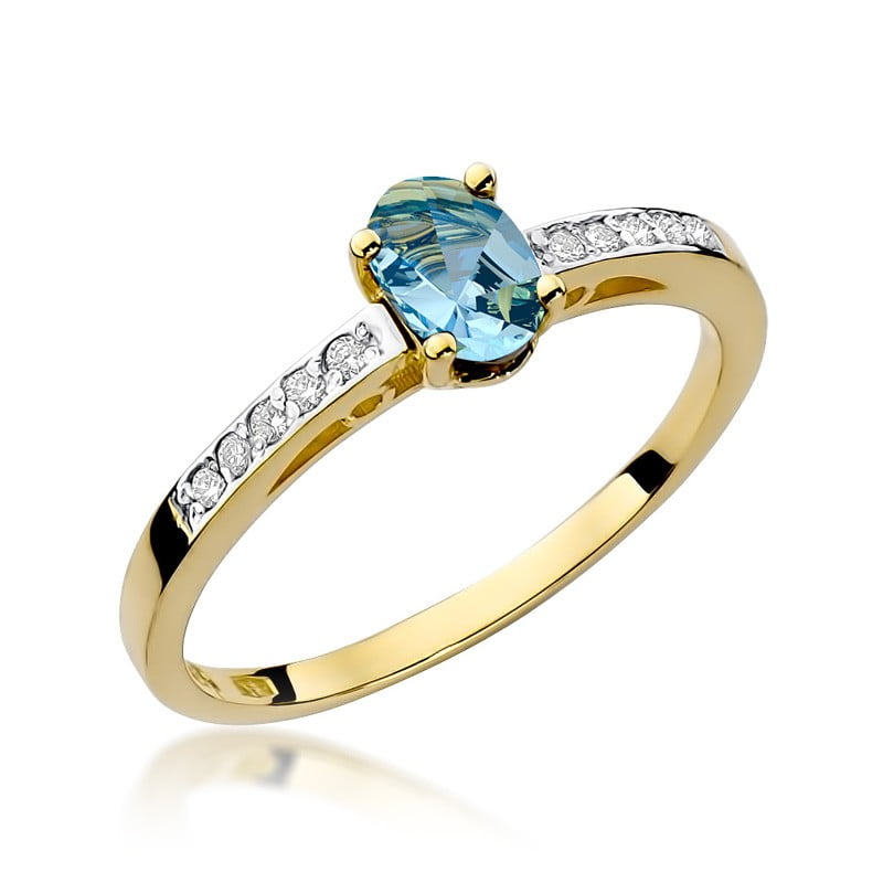 Brinella Ring in Gold with Topaz and 10 Diamonds
