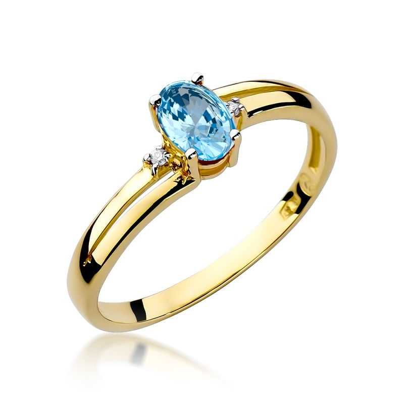 Crysea Ring in Gold with Topaz and 2 Diamonds