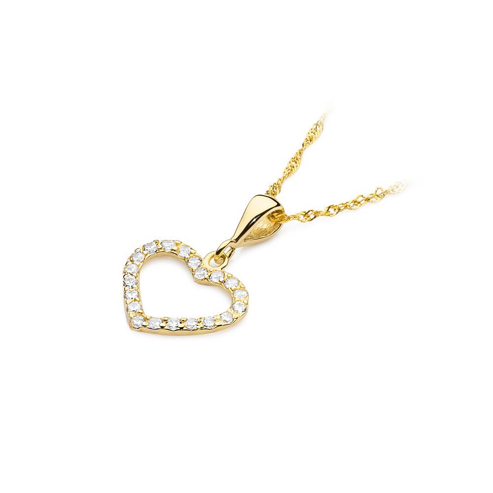 Pendente in Oro Cuore con Diamanti da 0,29 ct