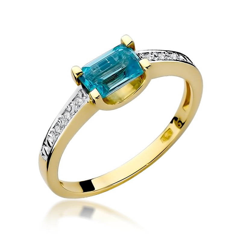 Mistral Ring in Gold with Topaz and 6 Diamonds
