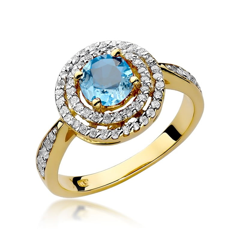Bague Eliade en Or avec Topaze et 62 Diamants