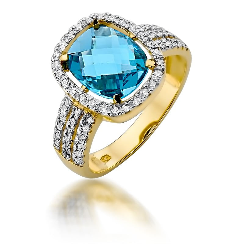 Bague Eliade en Or avec Topaze et 62 Diamants
