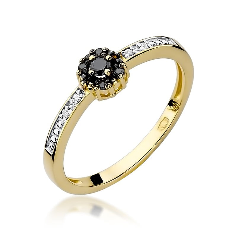 Bague Yin en Or avec 5 Diamants Noirs et 4 Diamants Blancs