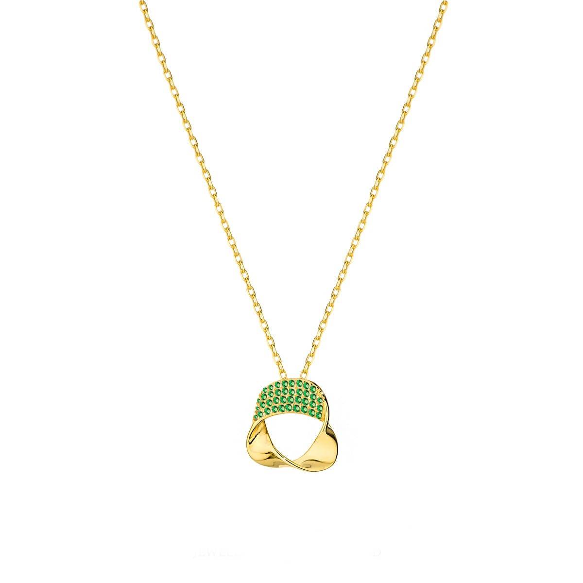 Collier ruban doré avec zircones