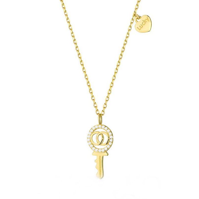 Halskette aus Silber Lucky Key mit Zirkonia
