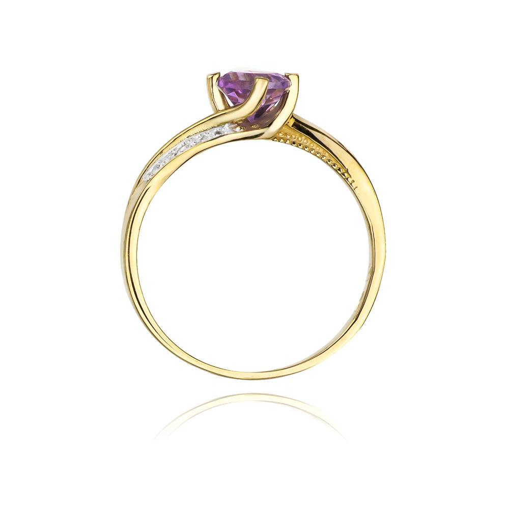 Bague en or avec améthyste 0,50 ct et diamants 0,05 ct