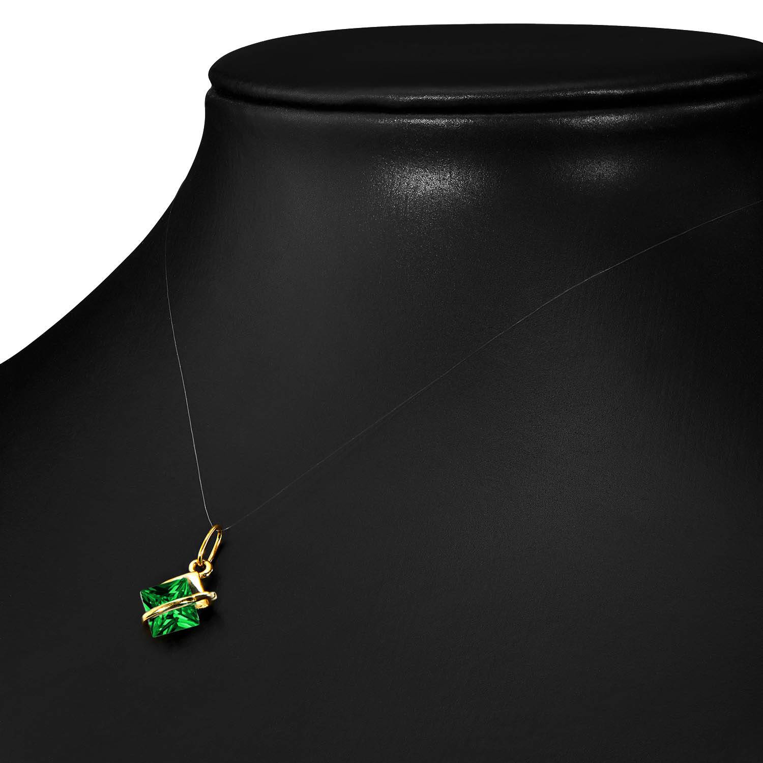 Collana Rombo con Zirconi Verde