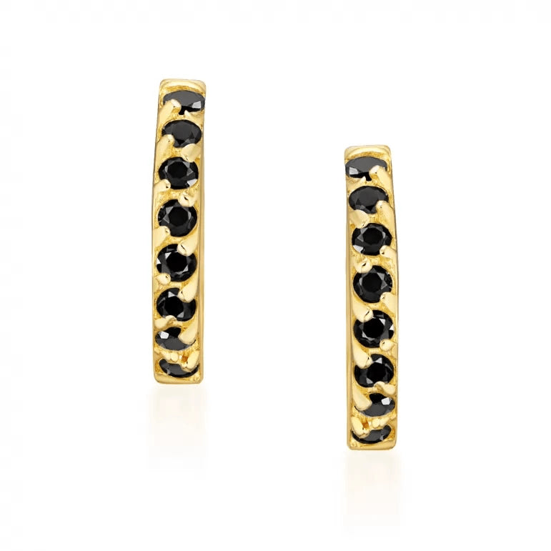Orecchini in Oro Pavé con Zirconi Nero