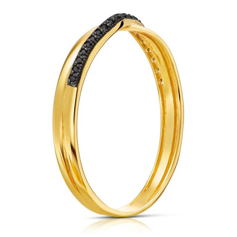 Anello in Oro Intreccio Bicolore Nero