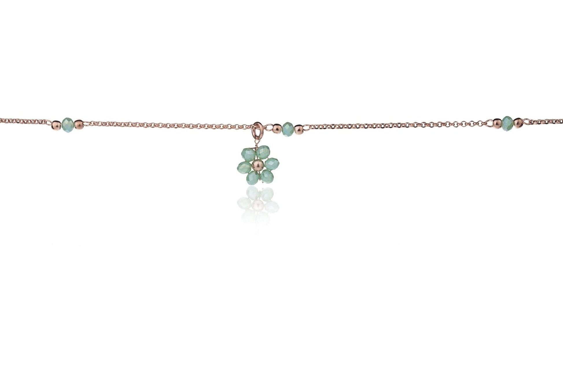 Cavigliera con Fiore Turchese Rosé