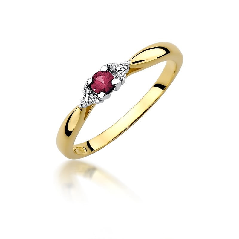 Rubea Ring in Gold with Ruby and 6 Diamonds