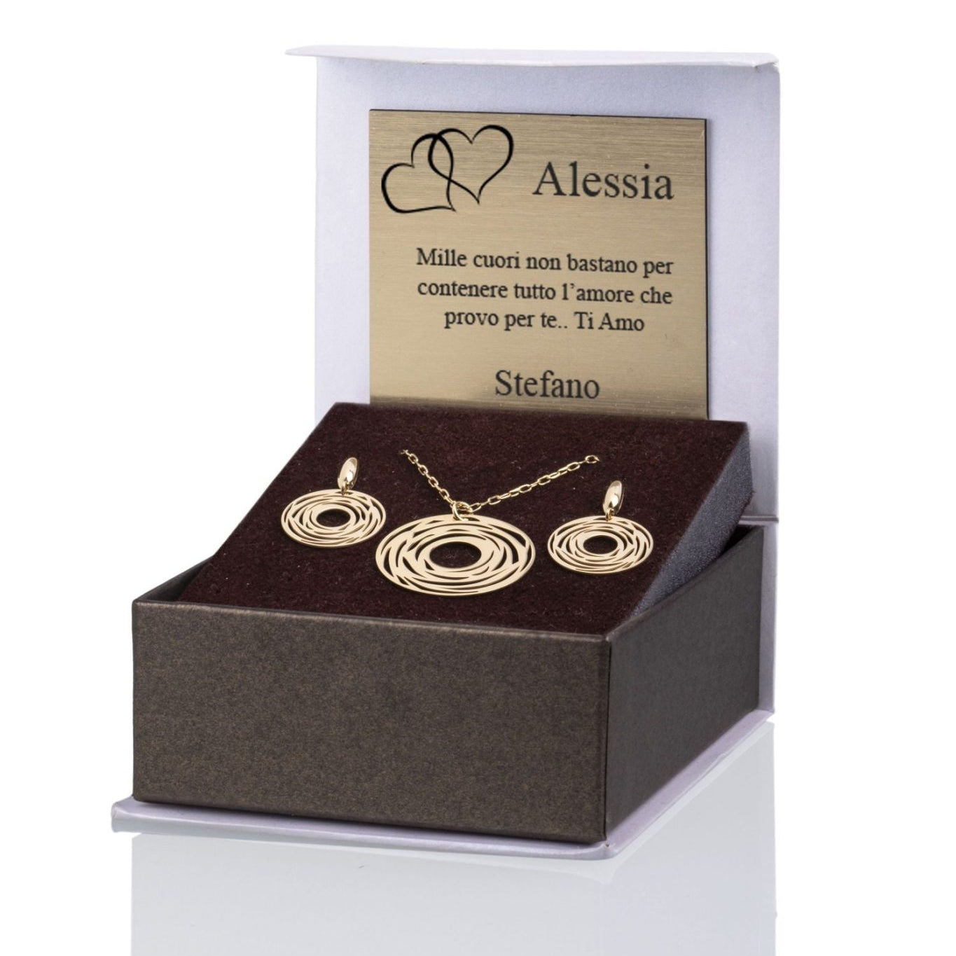 Parure con Cerchio Spirale Dorata