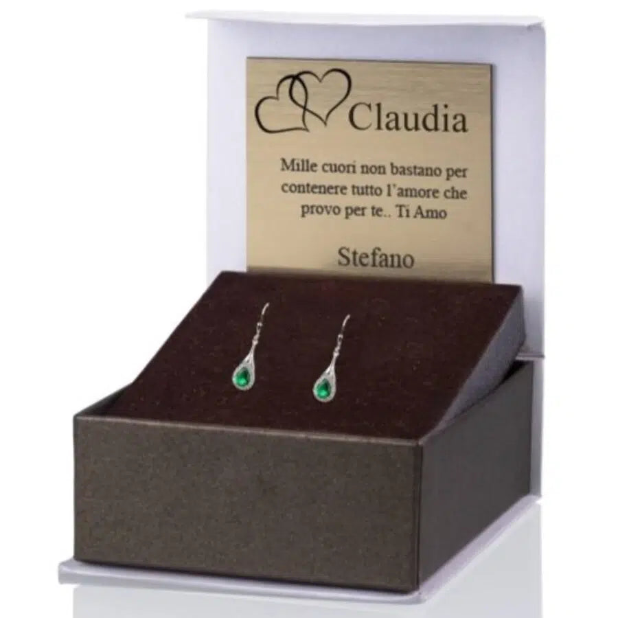 Orecchini Royal con Zircone Verde