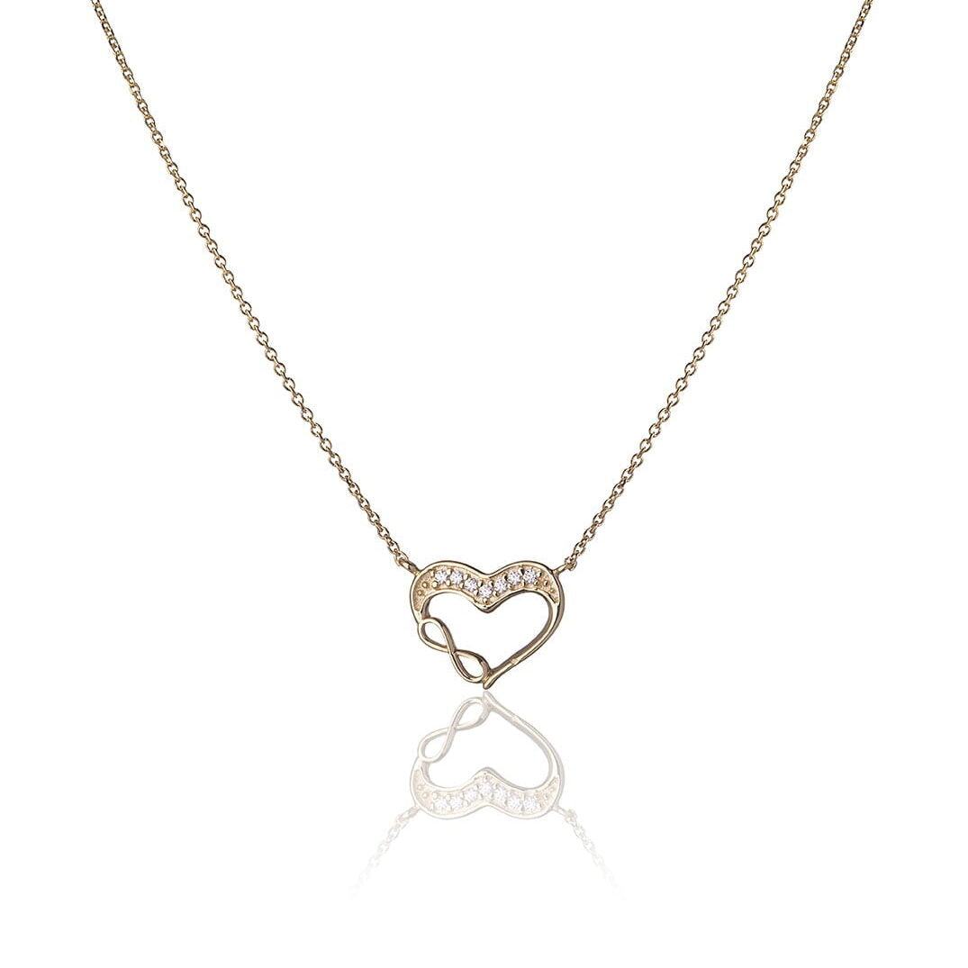 Collana in Oro con Cuore e Zirconi