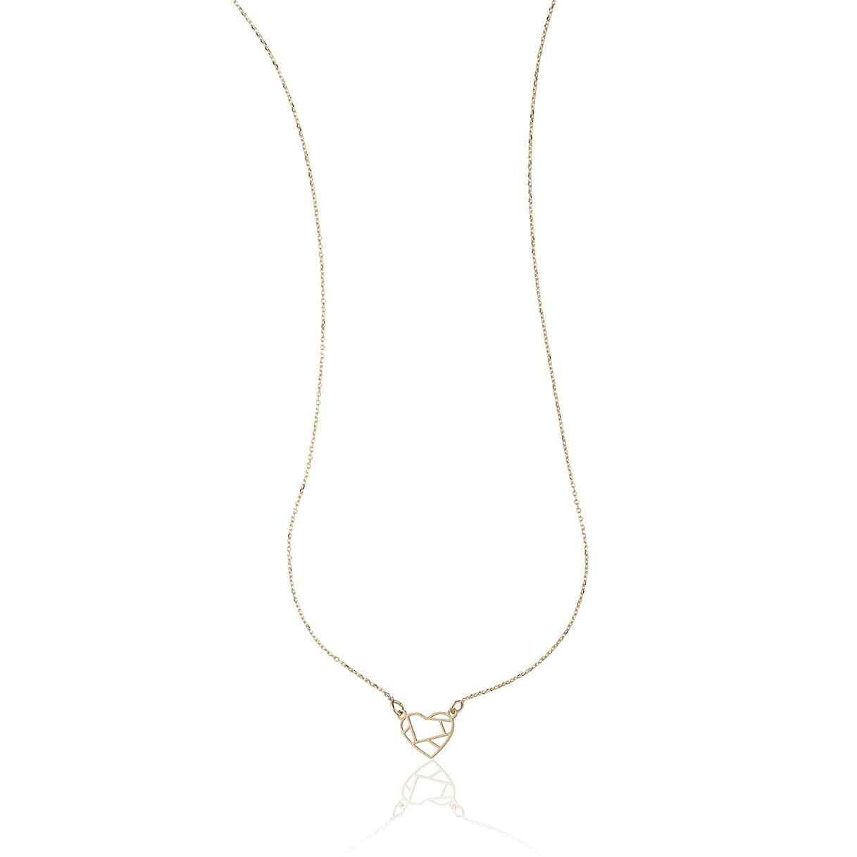 Halskette aus Gold mit geometrischem Herz