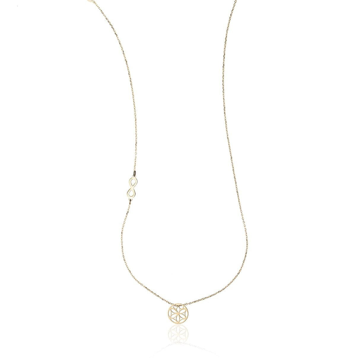 Collana in Oro con Infinito e Fiore