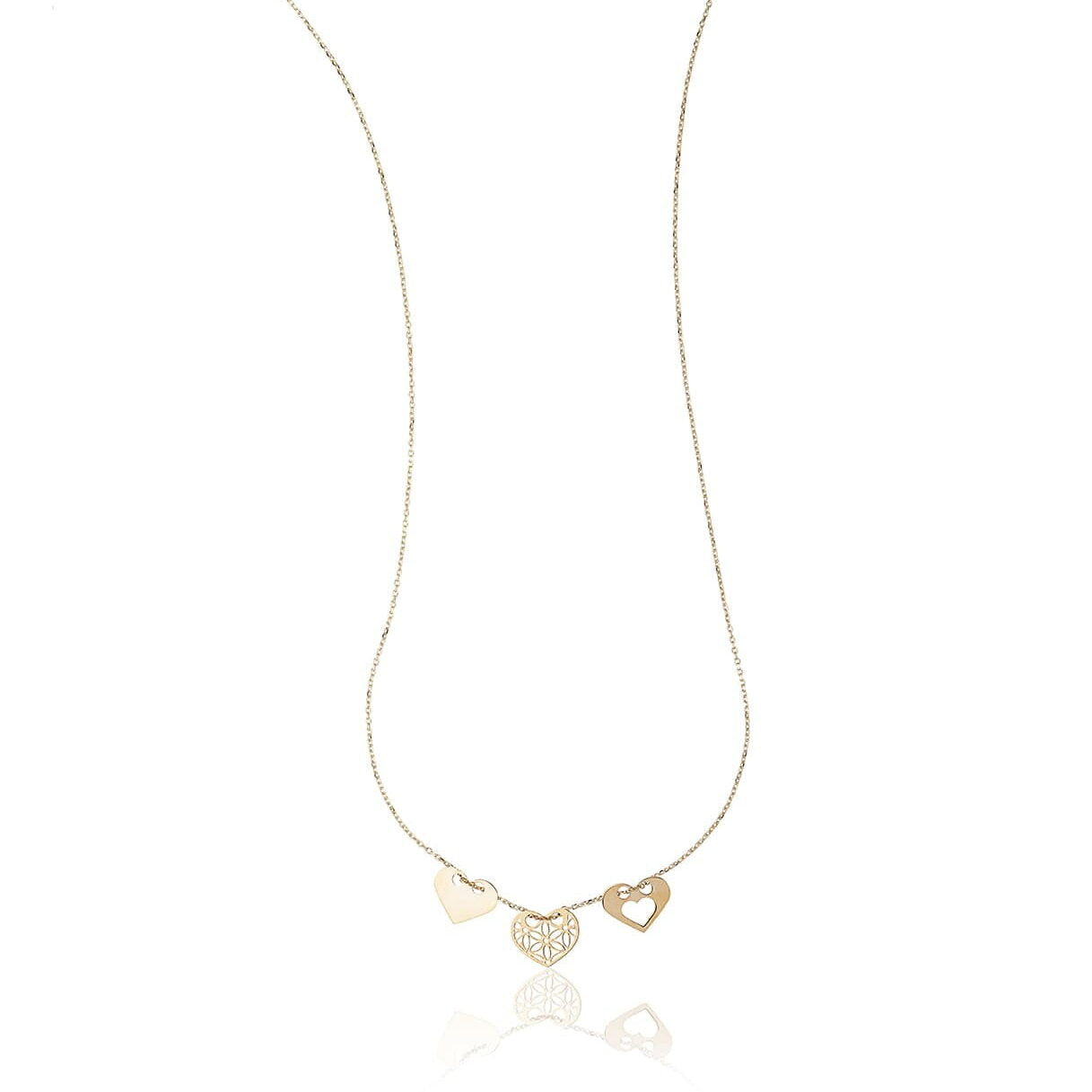 Collana in Oro Tre Cuori
