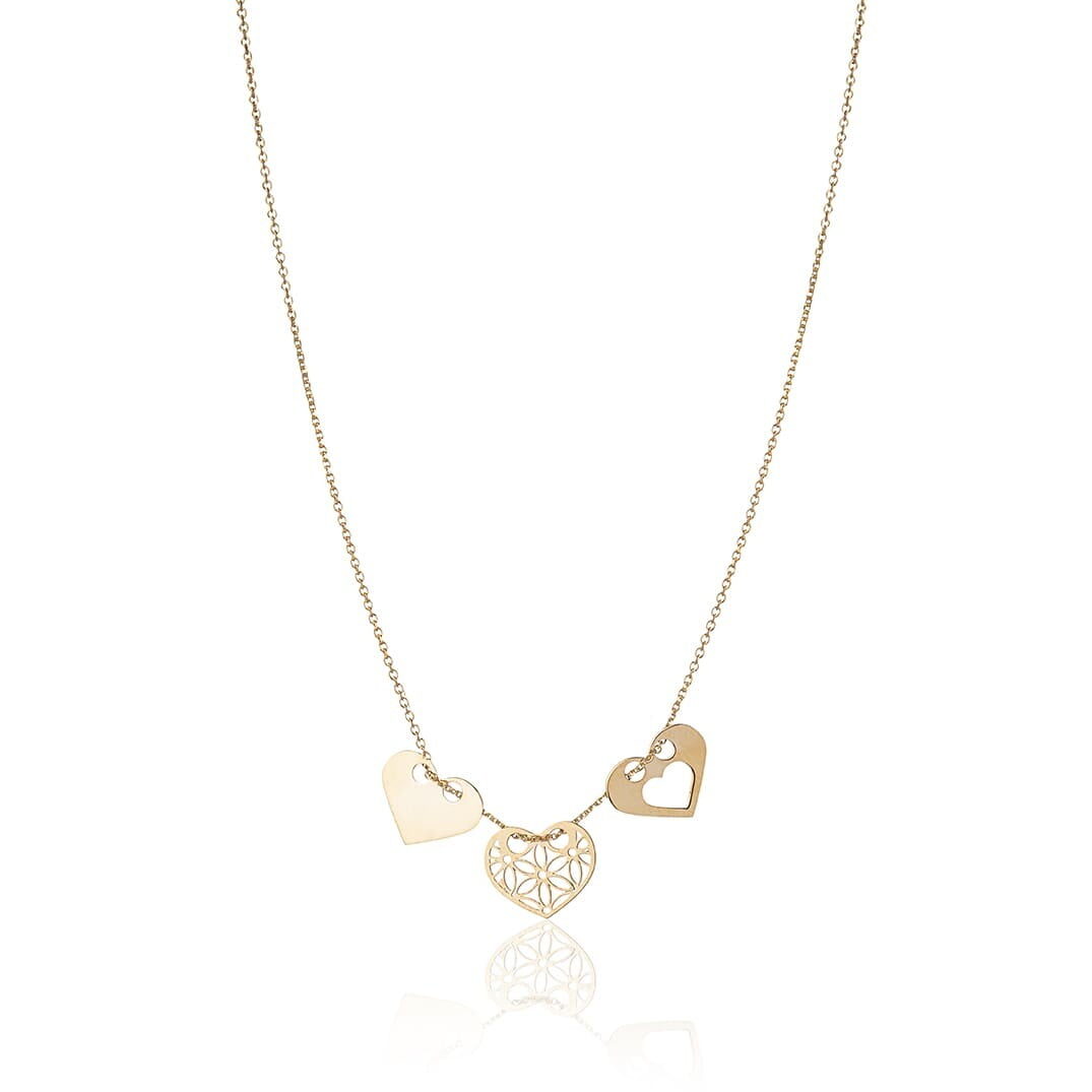 Collana in Oro Tre Cuori