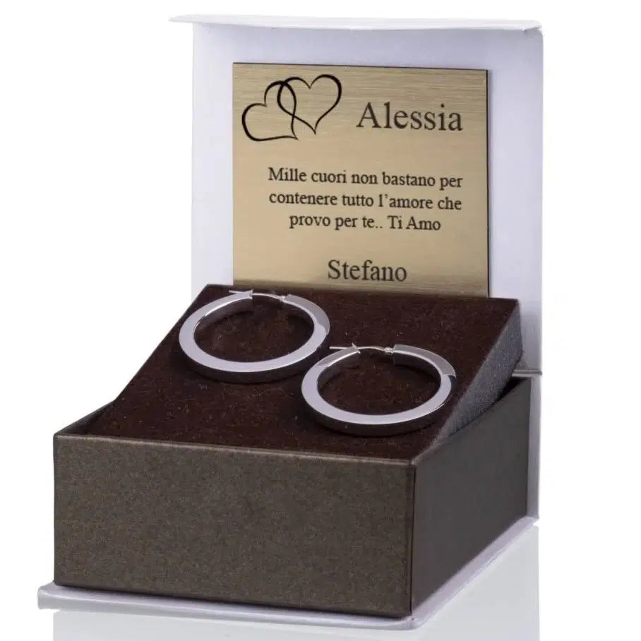 Orecchini Squadrati Rodiati Circolari Grandi