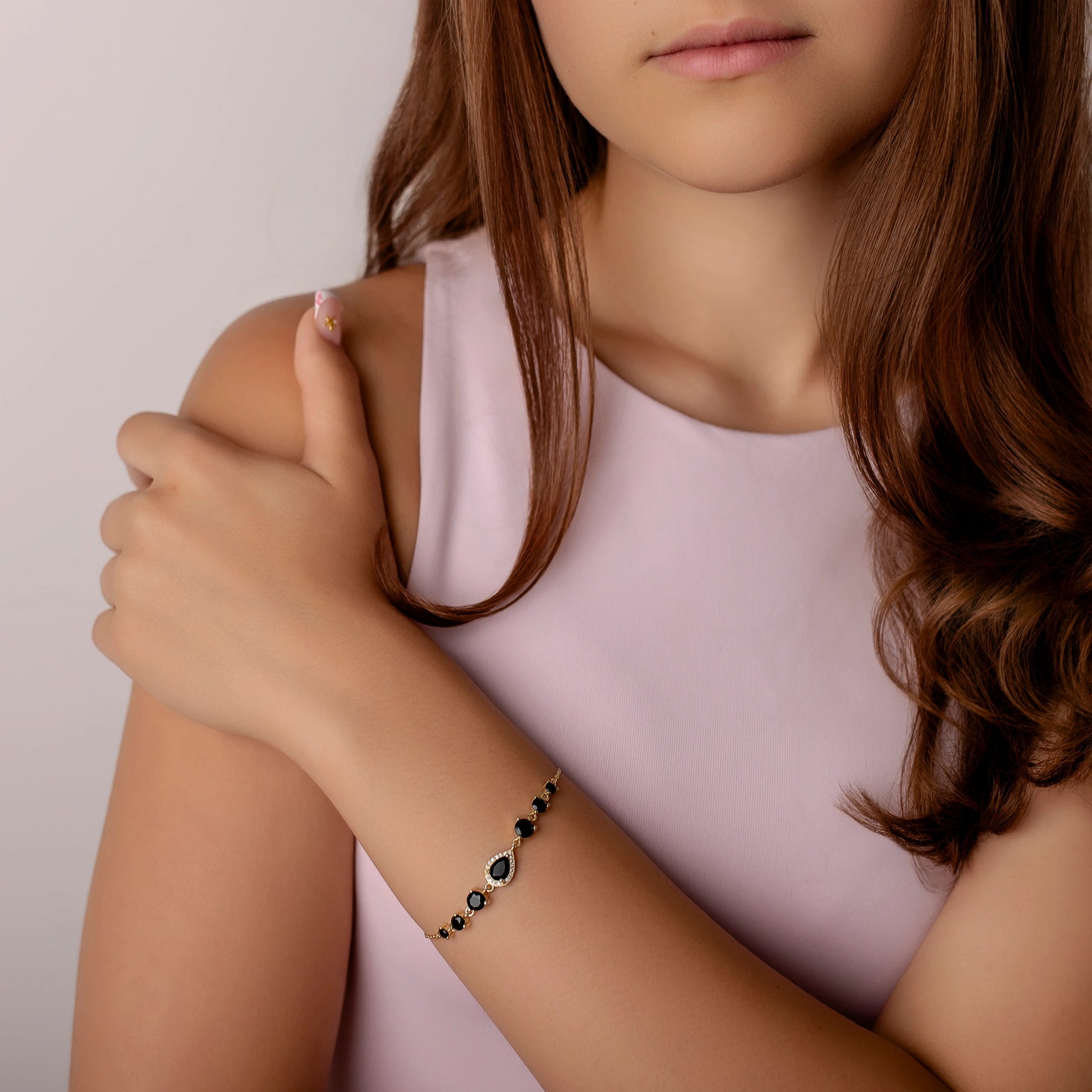 Pulsera Rugiada dorada con circonitas