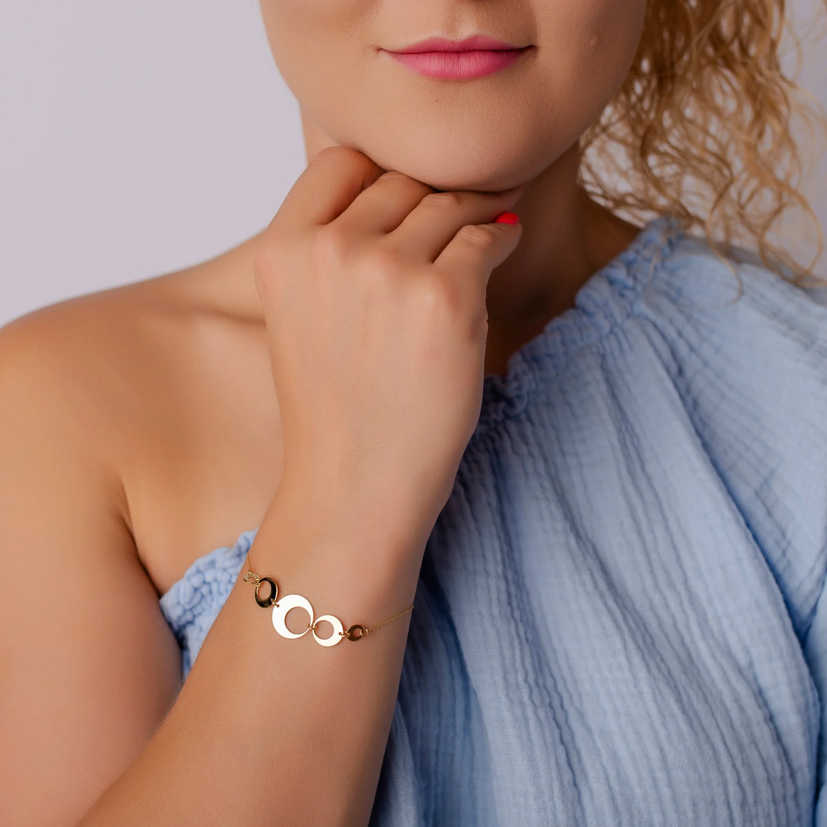 Pulsera de Oro Pentacirculo