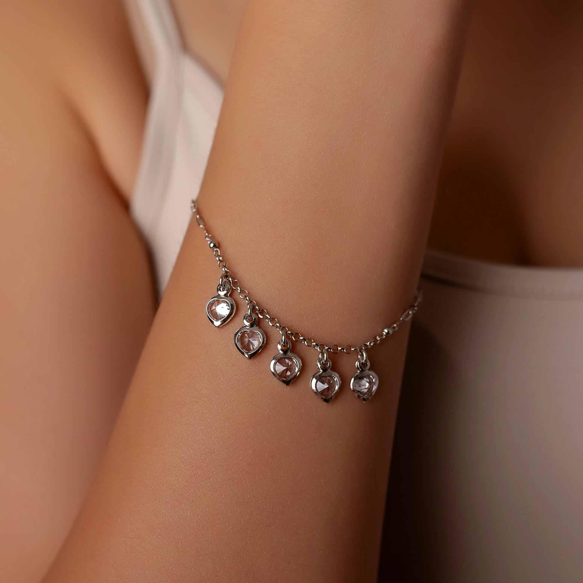 Crystal Hearts Armband