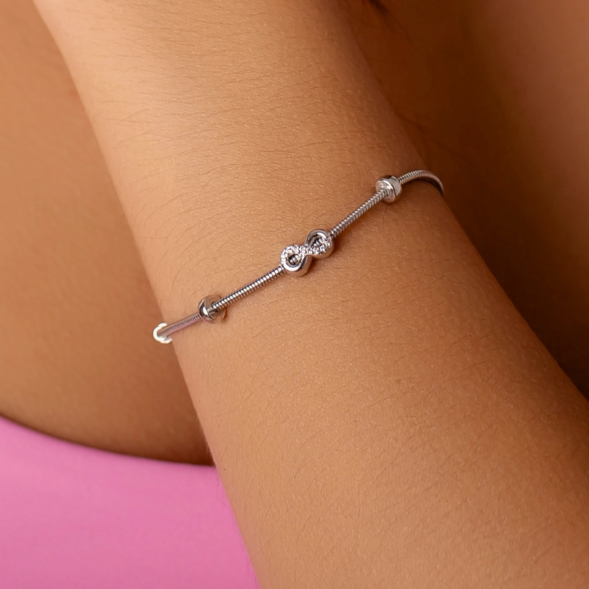 Bracciale Argento Charm Infinito Centrale