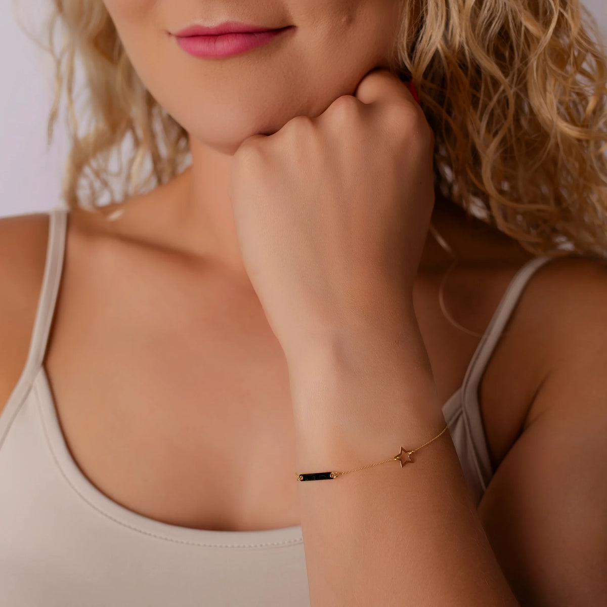 Women's Gold Bracelet with Star and Tag