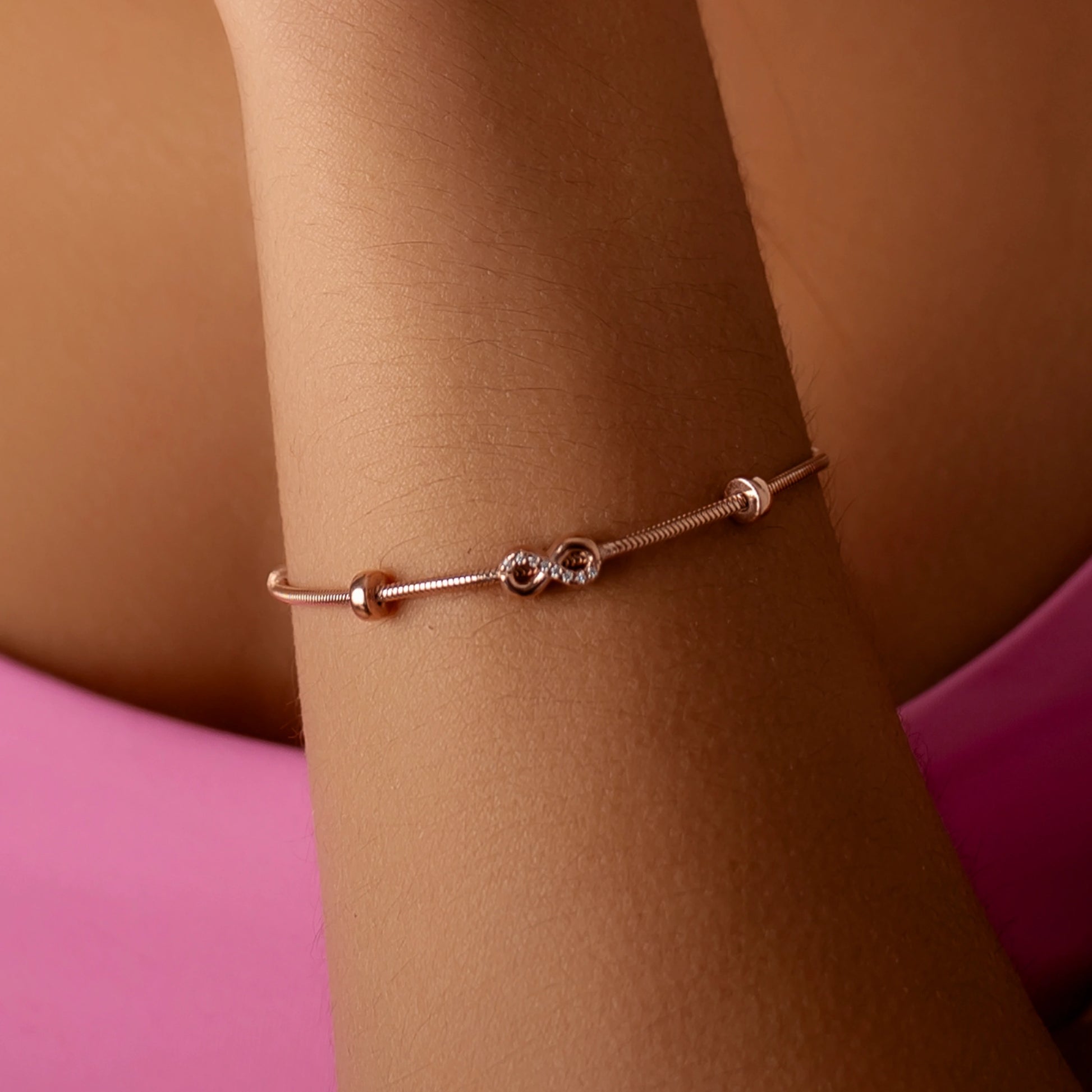 Bracciale Argento Charm Infinito Centrale