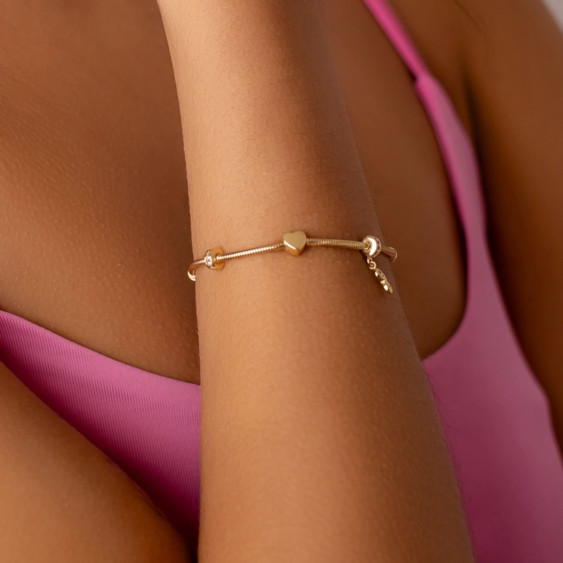 Bracciale Argento Charm Cuore e Infinito
