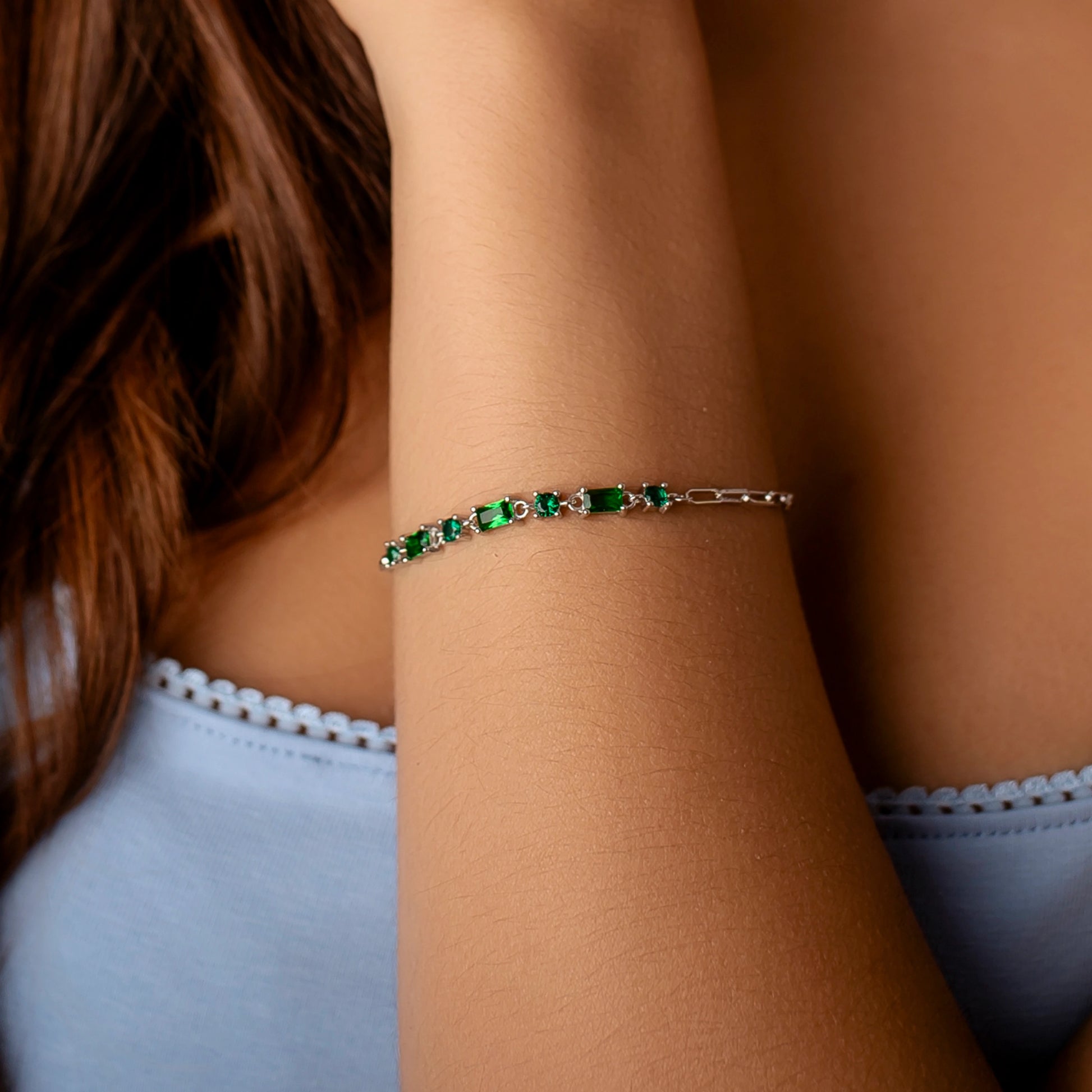 Rhodiniertes Crystal-Armband mit Zirkonia