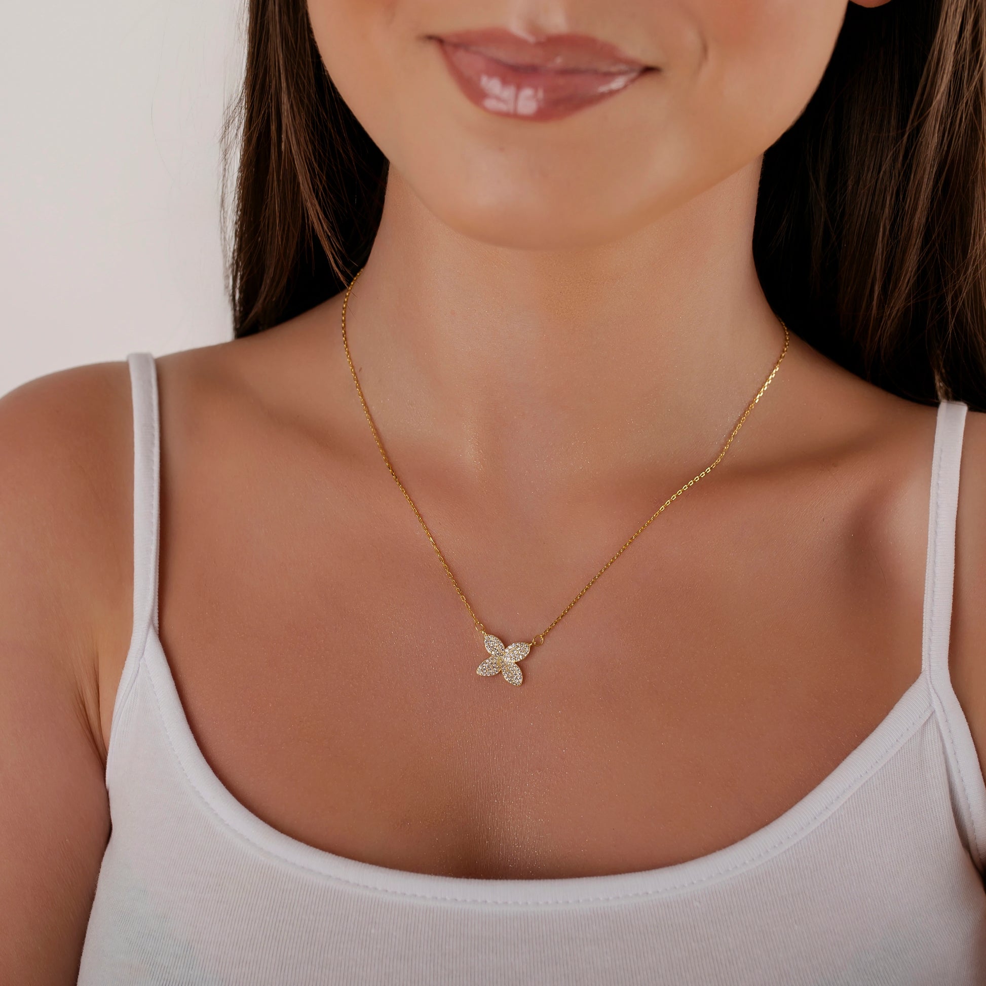 Collar Flora Plata con Circonitas