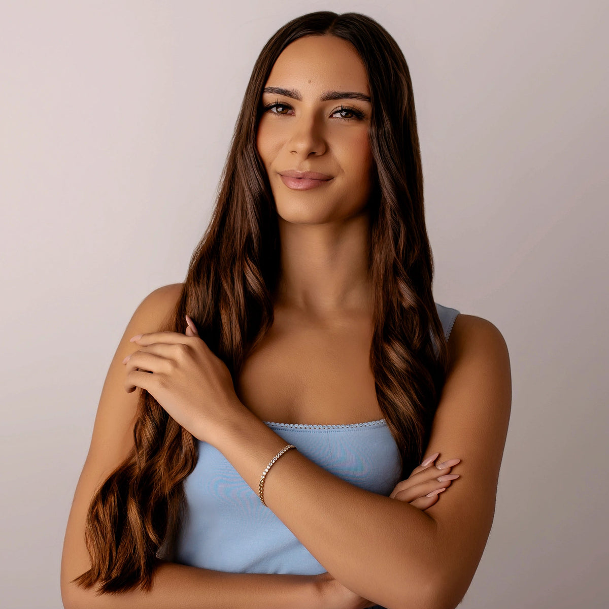 Armband Heart Chain mit weißen Zirkonen