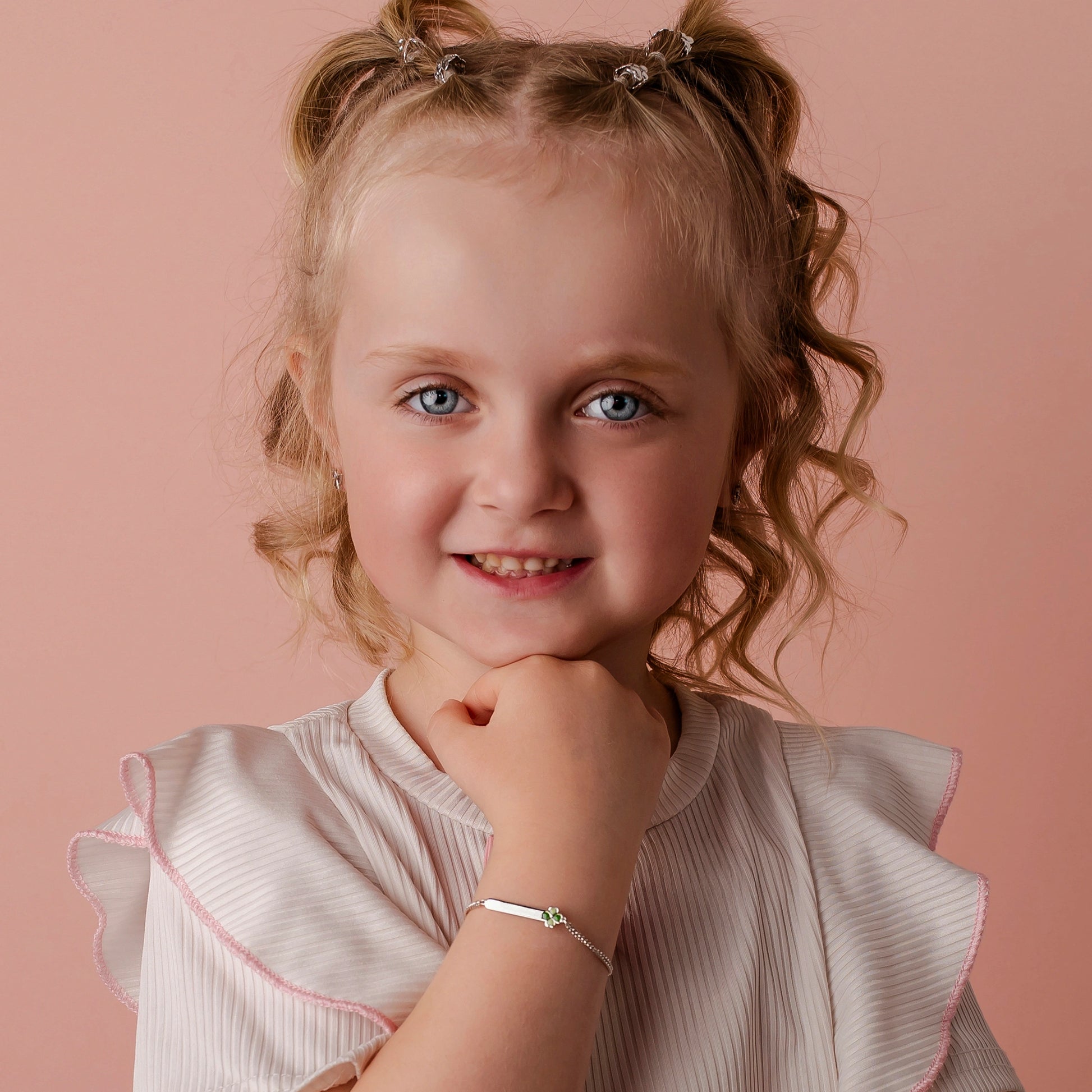 Children's Bracelet with Green Clover on Tag