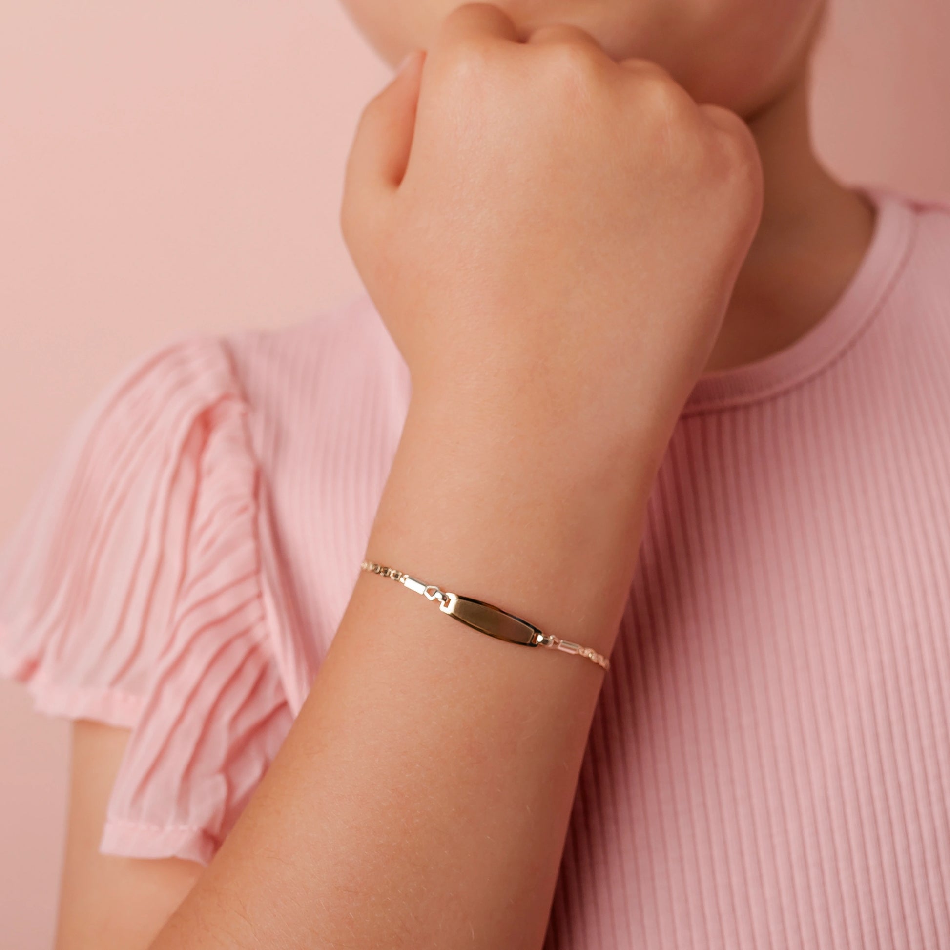 Large Sweet Dreams Gold Bracelet with Plate