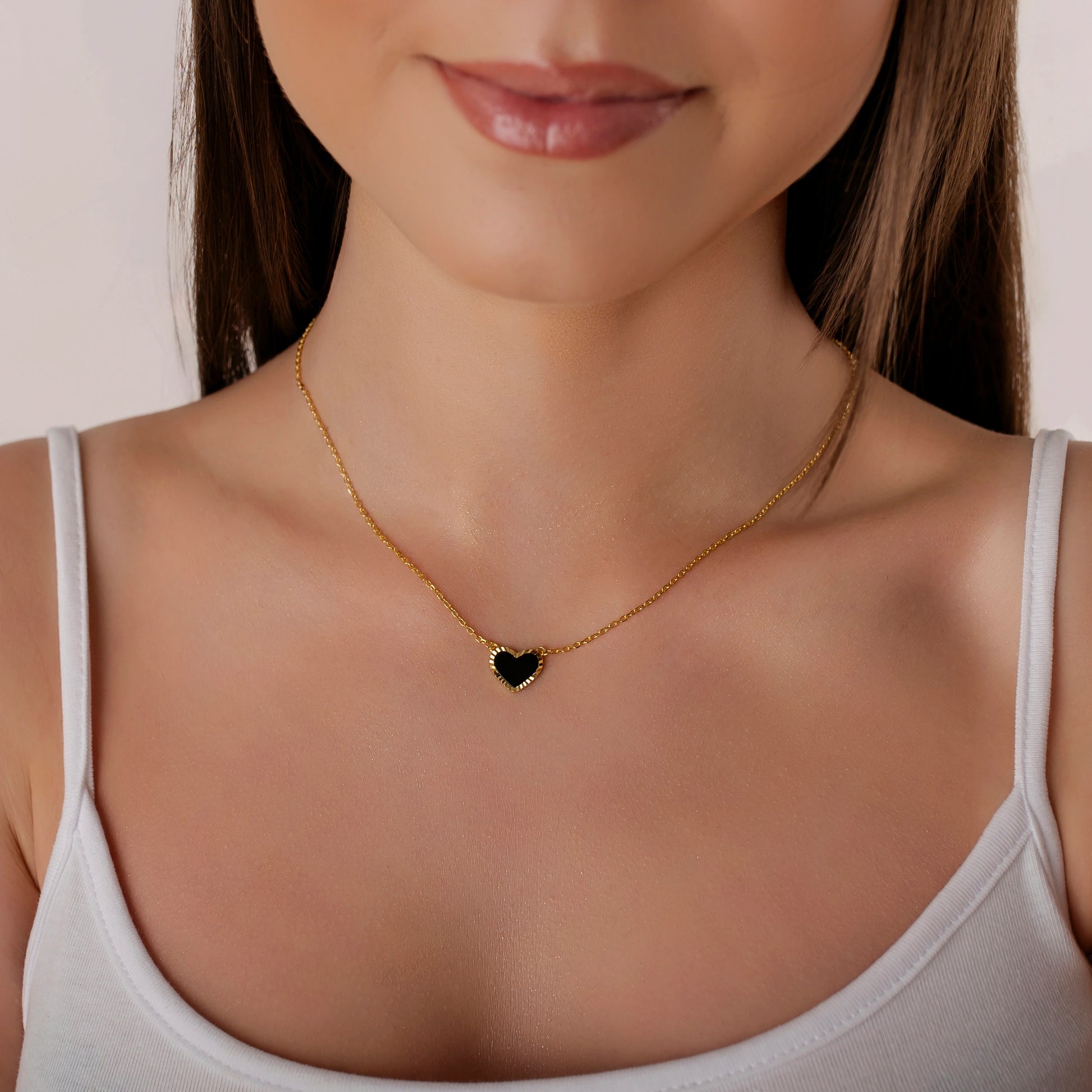 Collier en argent Deep Heart émaillé