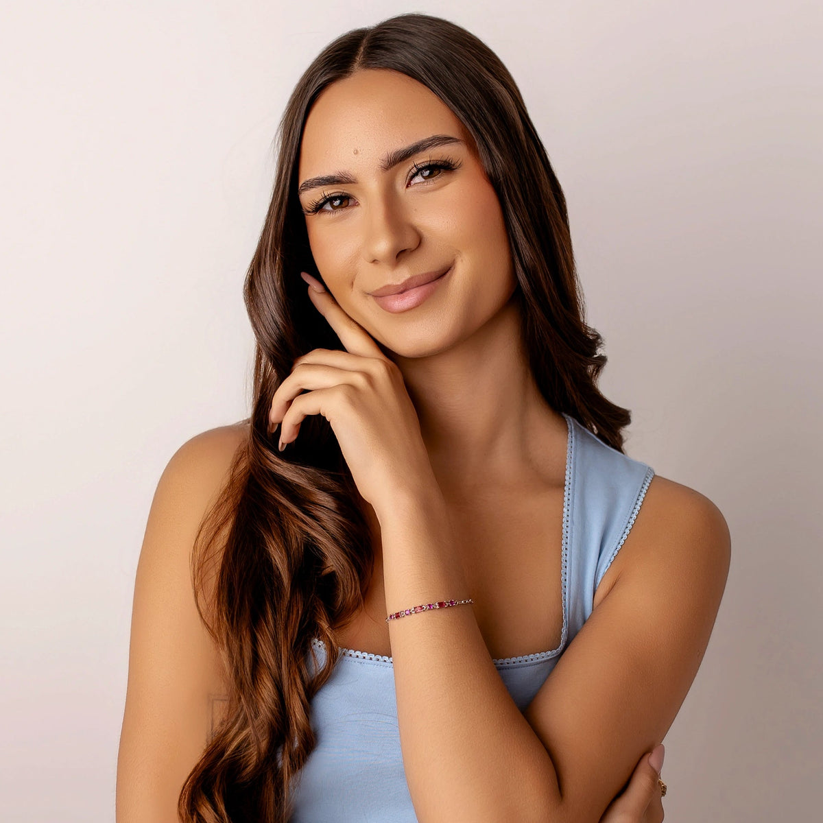 Rhodiniertes Crystal-Armband mit Zirkonia