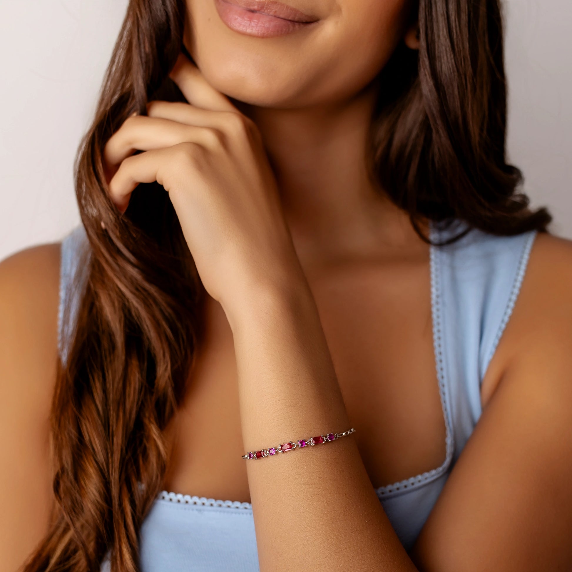 Rhodiniertes Crystal-Armband mit Zirkonia