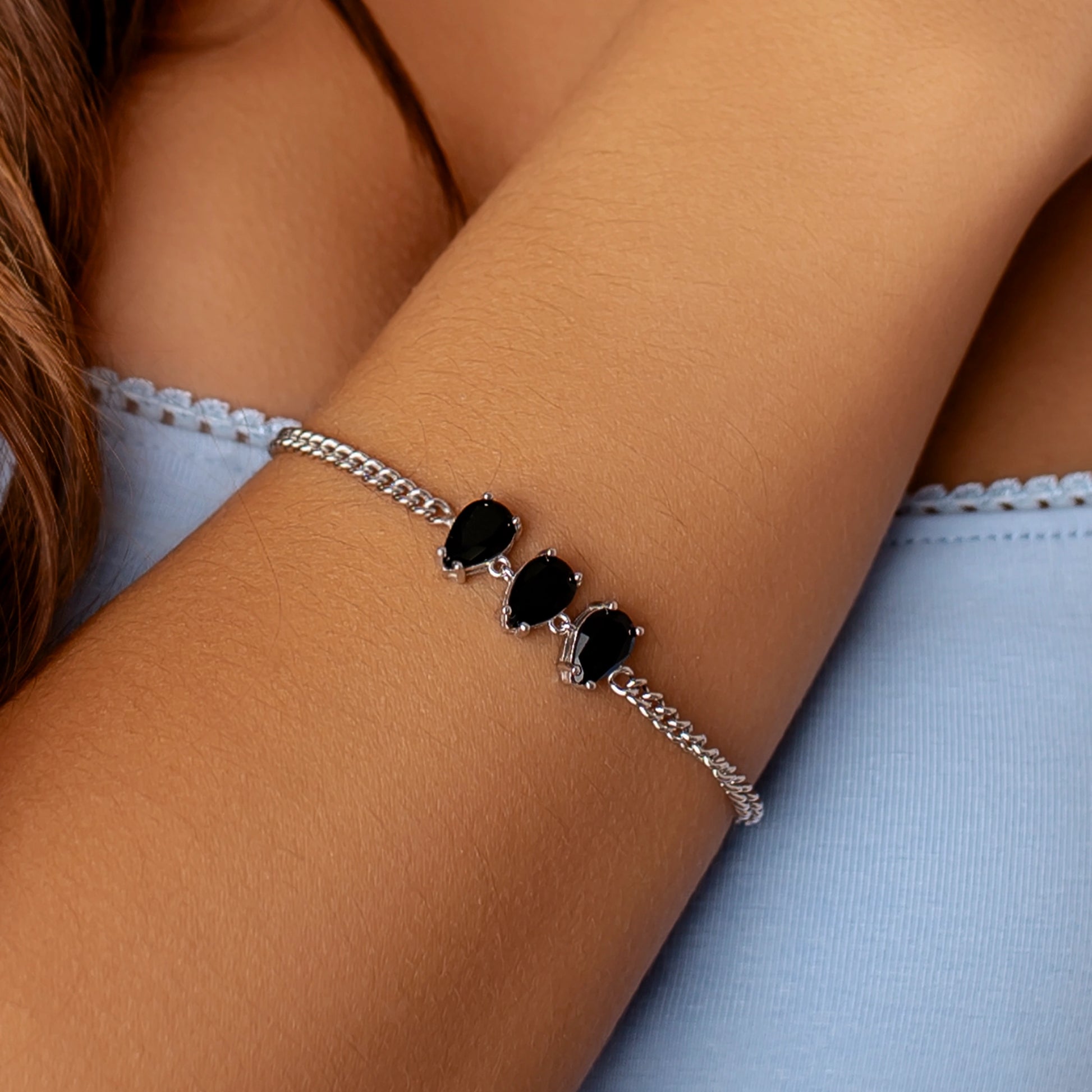 Armband mit Tropfen-Zirkonen