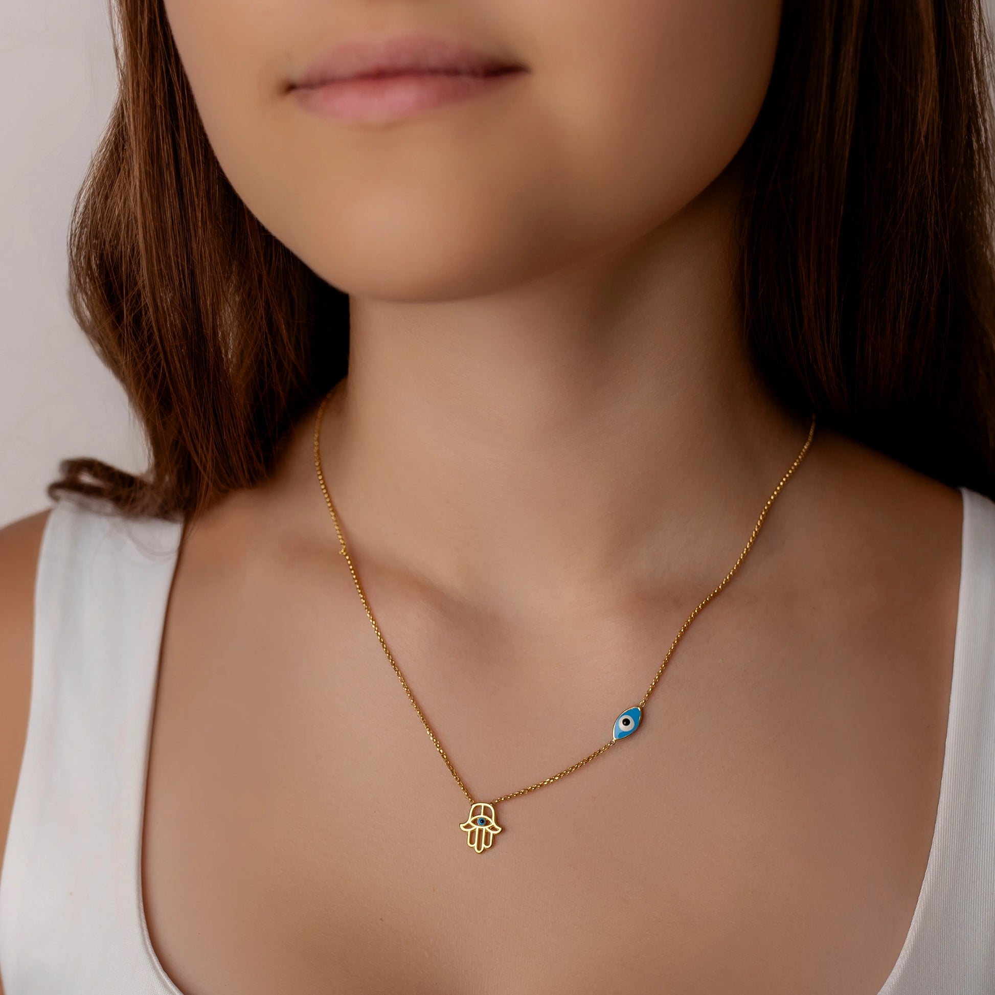 Collar Mano de Fátima con ojo esmaltado