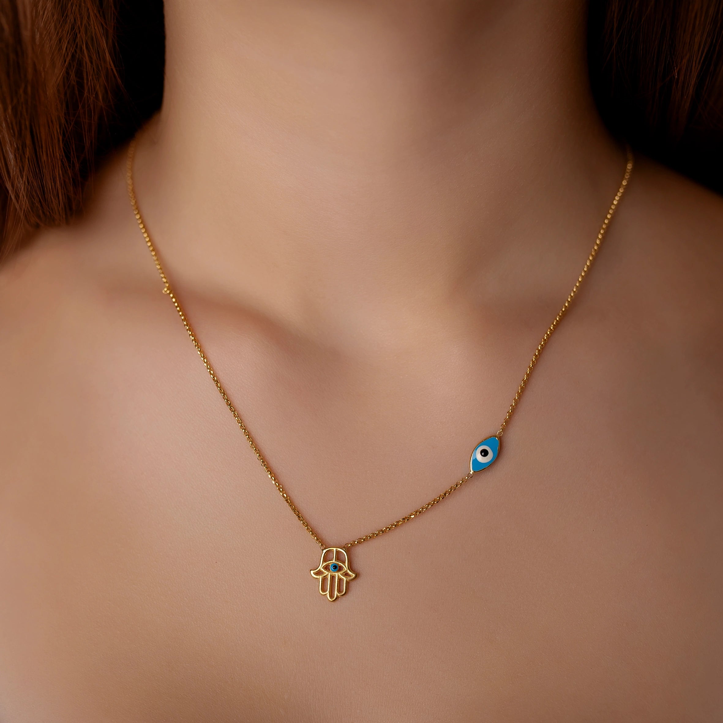 Collar Mano de Fátima con ojo esmaltado