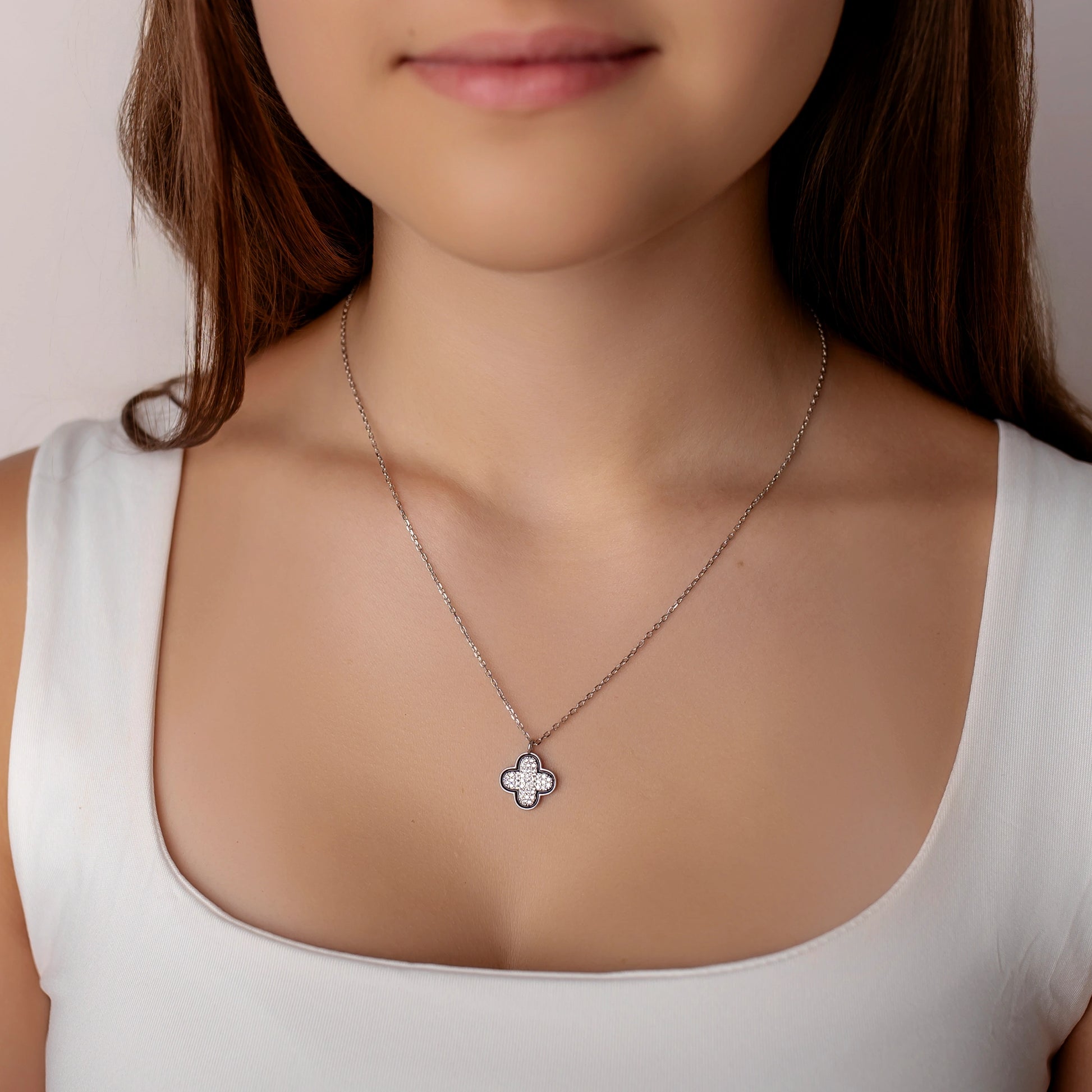 Collana in Argento con Fiore Smaltato