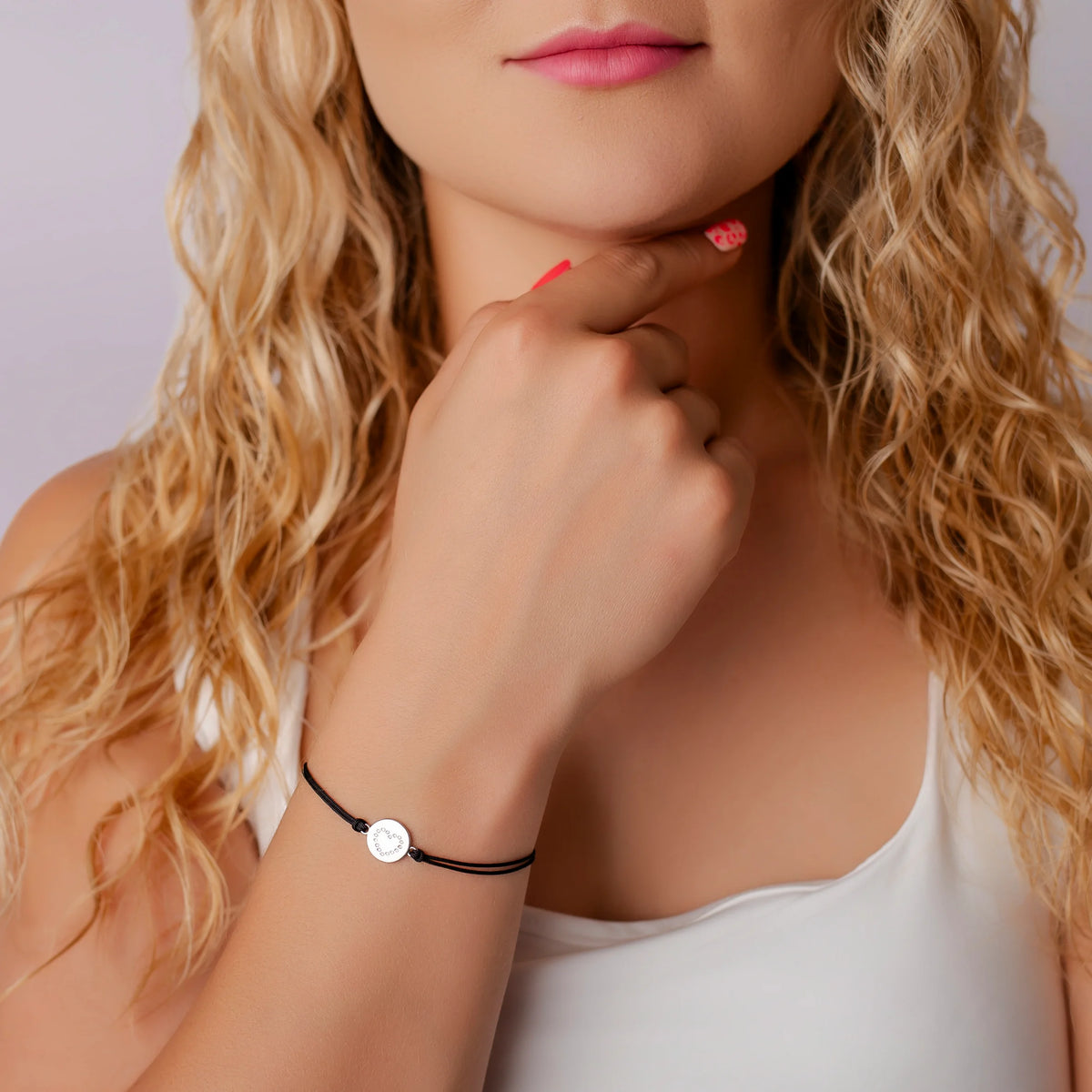 Bracciale in Argento in Cordino Love