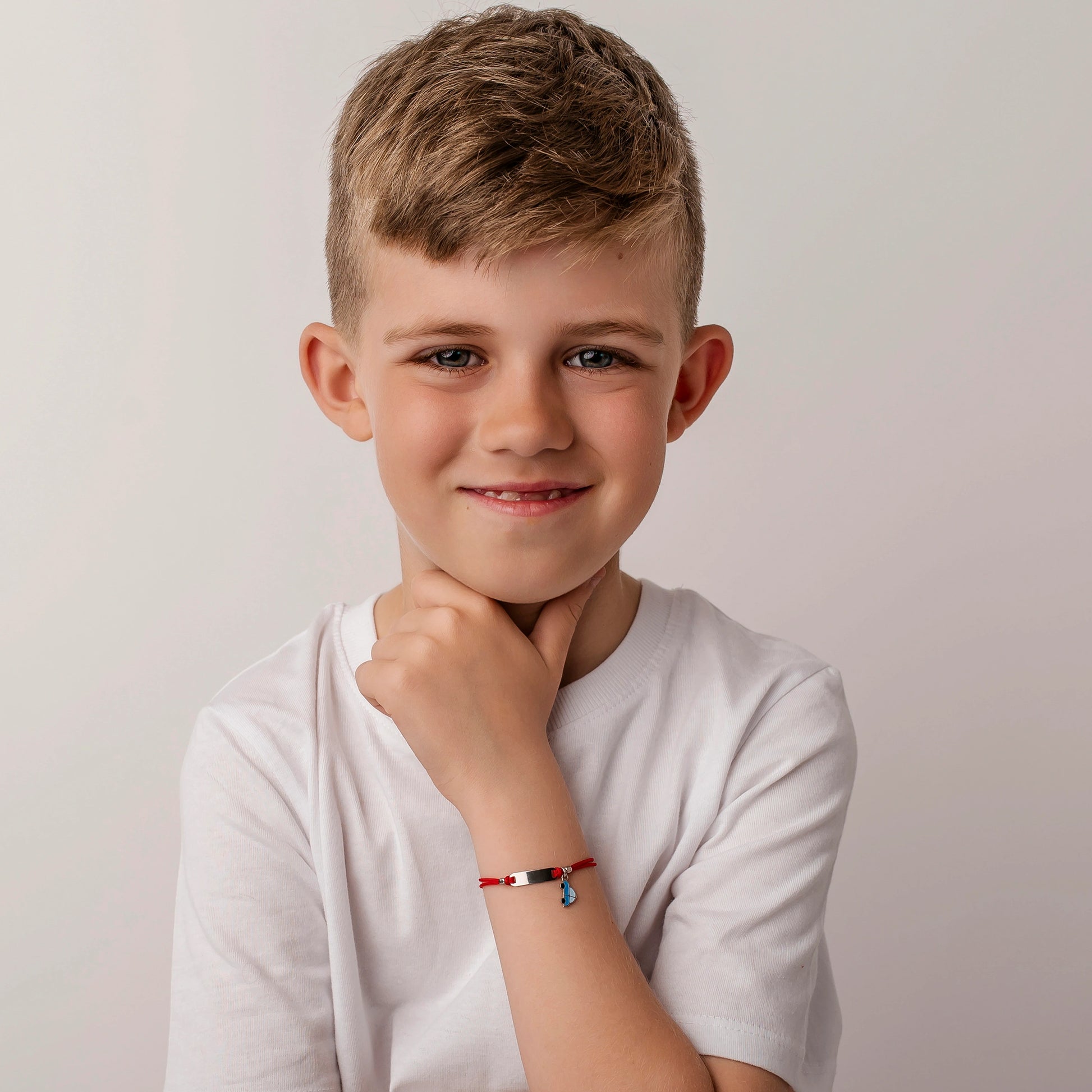 Silver Bracelet for Boys Red Cord Toy Car