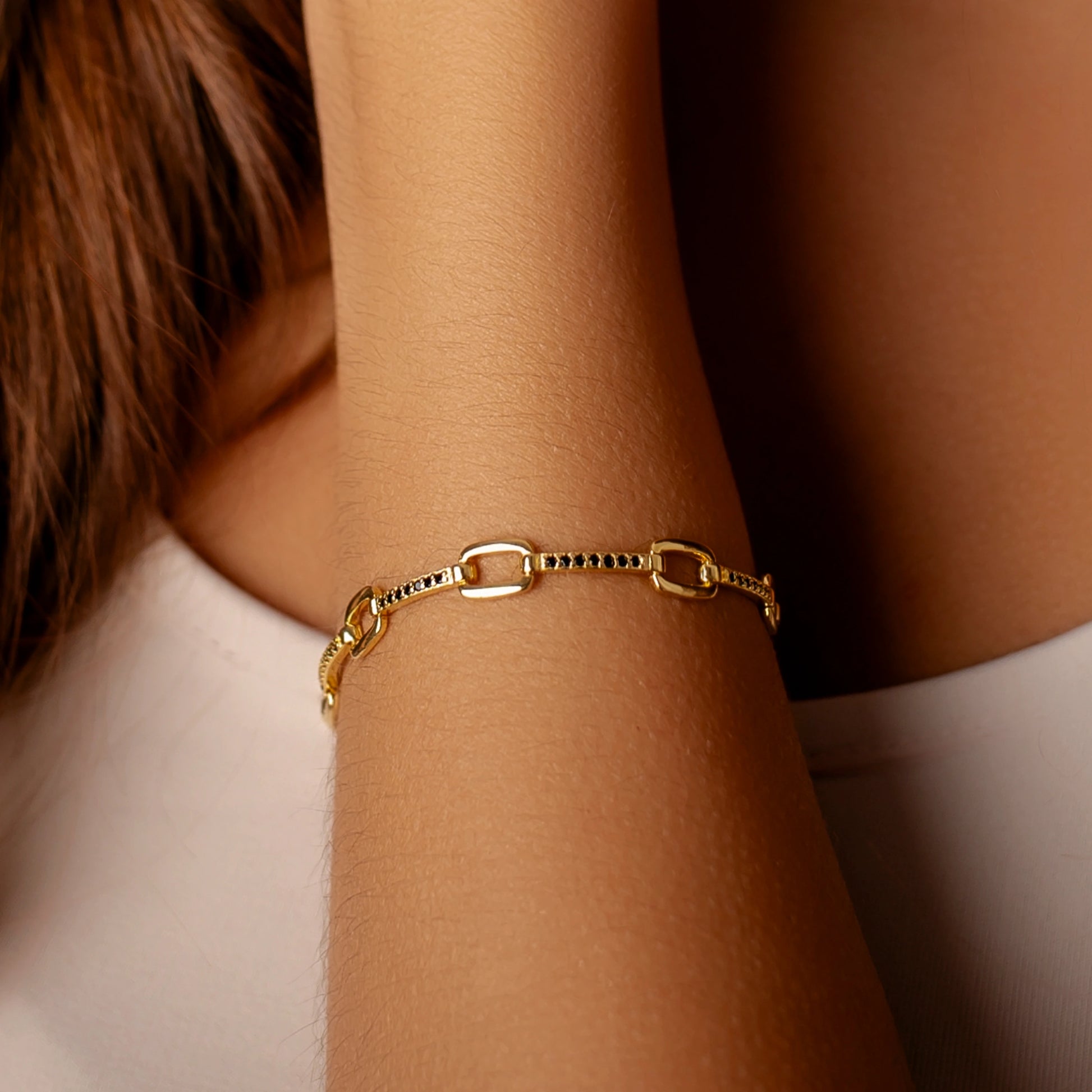 Pulsera de plata dorada Melody
