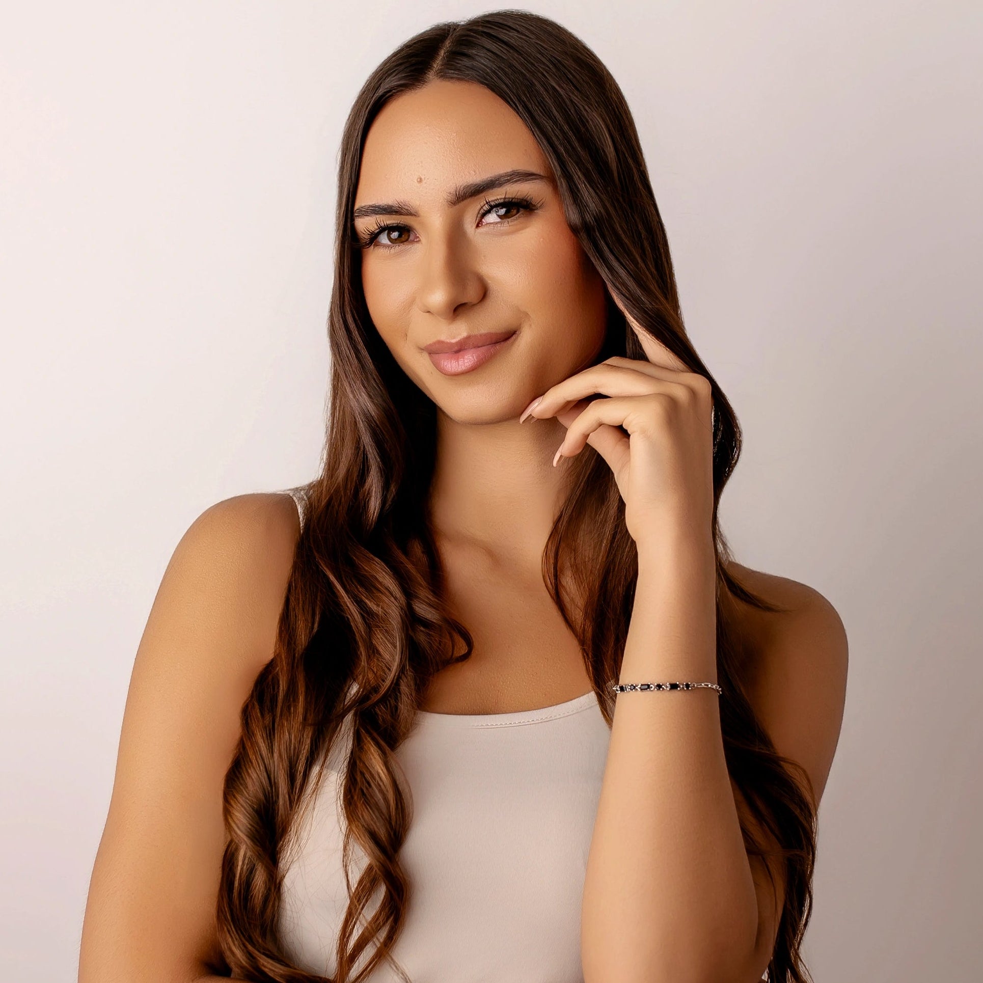 Rhodiniertes Crystal-Armband mit Zirkonia