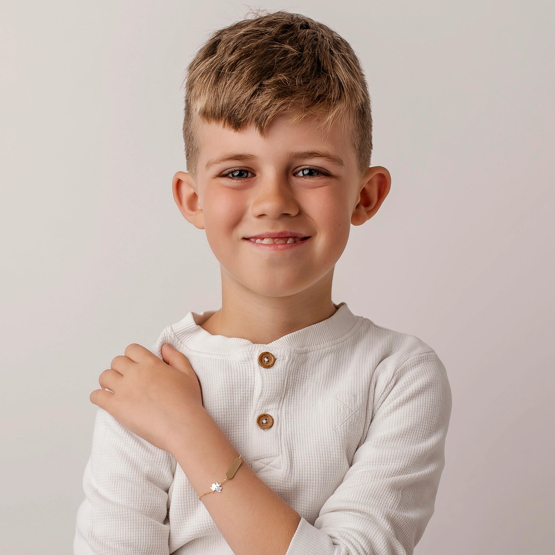 Bracciale da Bambino in Oro con Angioletto Azzurro